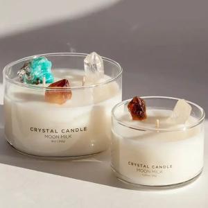 Scented candle with crystal