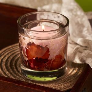 Luxury Inner Colored Soy Wax Glass Jar Dried Flowers for Gel Wax Scented Candle